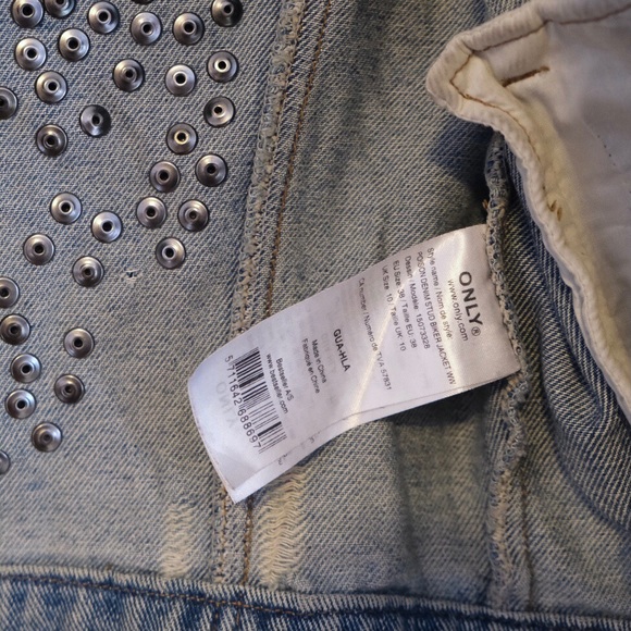 Poison Studded Cropped Denim Jacket - Picture 8 of 8